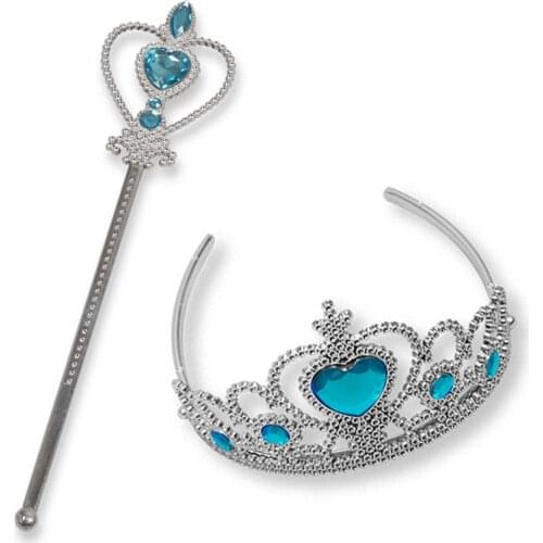 Girls Princess Accessories Set 2Pcs Crown Magic Stick For Chirldren Cospaly Performance Costume Birthday Gifts