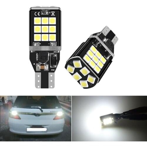 NHAUTP 2Pcs T15 W16W LED Canbus Car Lights White 3030 24 -SMD Bulb For Auto LED Reversing Lamp 12V 6000K