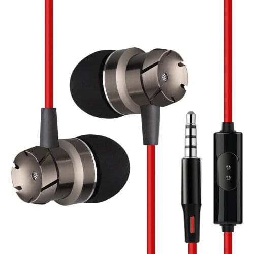 New Metal In-Ear Earphones 3.5mm Wired Heavy Bass Metal Dynamic Earphone With Mic For Xiaomi Huawei Phone HIFI DJ Earbuds
