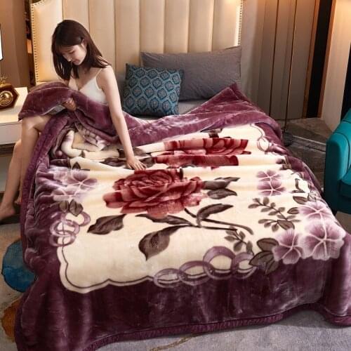 Blanket New Phoenix Lin Raschel Blanket Blanket Wedding Blanket Thermal Insulation Furry Blanket Winter Bedding