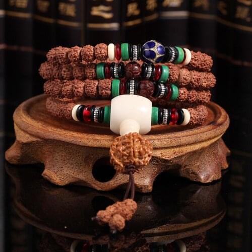 Original Tibetan Little Vajra Bodhi 108 Rosary Bracelet Five Petal Vajra Bodhi Bracelet Bodhi Seed Bead Bracelet Wholesale