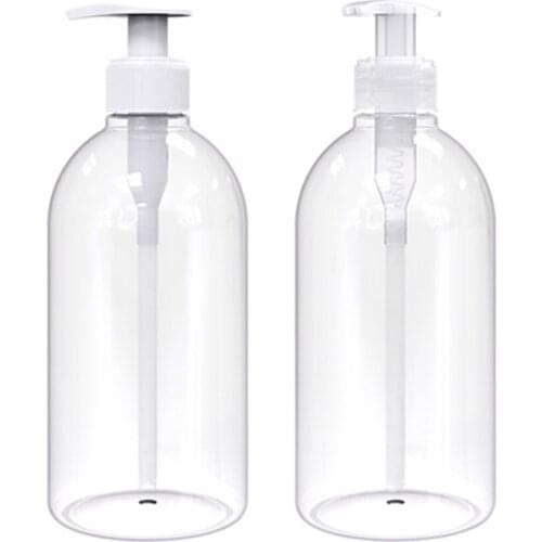 Clear Press Pumps Empty Bottle Refillable Shampoo Shower Gel Dispenser SCIE999