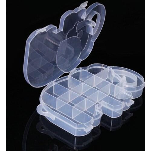 Adjustable Storage Beads Cartoon Elephant Storage Box Clear Plastic Jewelry Box F20173842