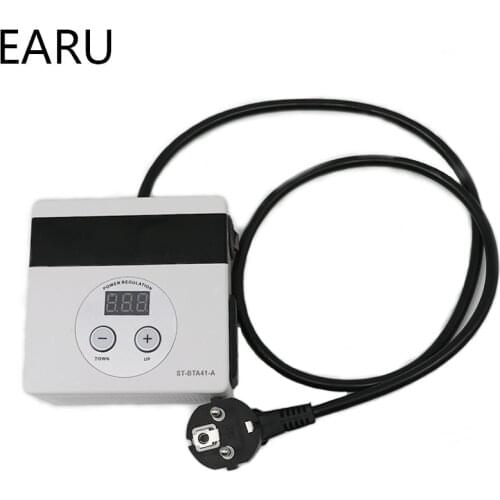 EU Plug AC 0-220V 4000W SCR Silicon Voltage Regulator Transformer Temperature Motro Speed Controller Dimmer Thermostat Voltmeter