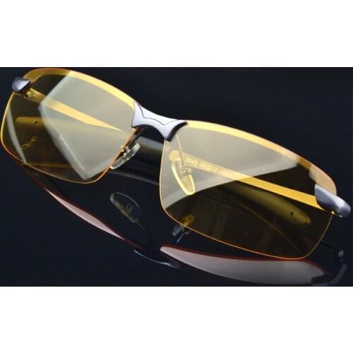 Polarized Vintage Night Vision Sunglasses Men Pilot Driving Goggles Eyewear Sport Aviation Eye Glasses Yellow Sun Glasses UV400