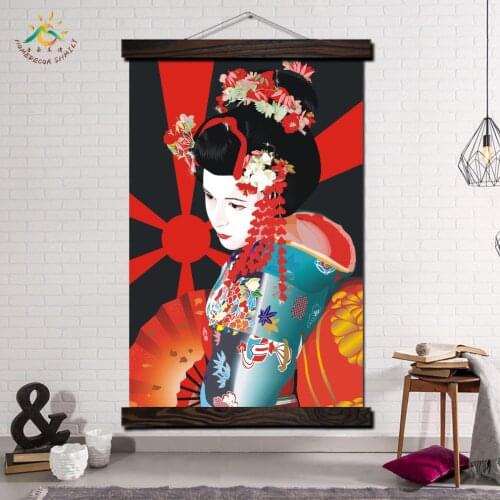 Japan Geisha Art Canvas Art Painting Wall Art Poster Home Decoration Scroll Painting Posters And Prints Pictures for Living Room