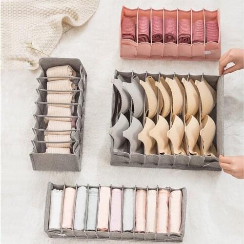 Underwear Storage Box Socks Bra Underpants Foldable Divider Drawer Closet Organizer Household Clothes Sorting Tools Wholesale