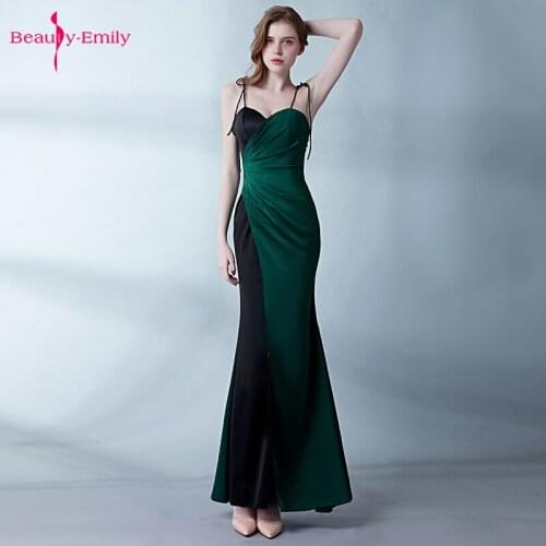 Beauty Emily Fashion Sexy Sling Evening Dresses 2020 Mermaid Long V Neck Sleeveless Dress Party Prom Gowns Vestido De Noche