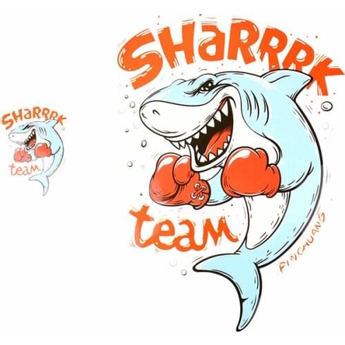 2 Sizes Street Icon Women Men Clothes Shark transfer Iron on Printing Patches for Clothing T-shirt Patch