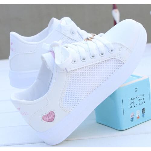 2021 Summer Womens Shoes New Non-Slip Walking White shoes Female Mesh Surface Hollowed Casual Mesh Surface fashion Board Shoes6
