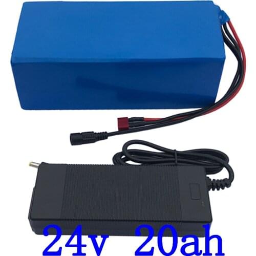 24V 20AH Electric Bicycle Battery 24V 20AH Lithium Battery 24V 350W 500W 700W E-bike battery with 30A BMS and 29.4V 3A charger