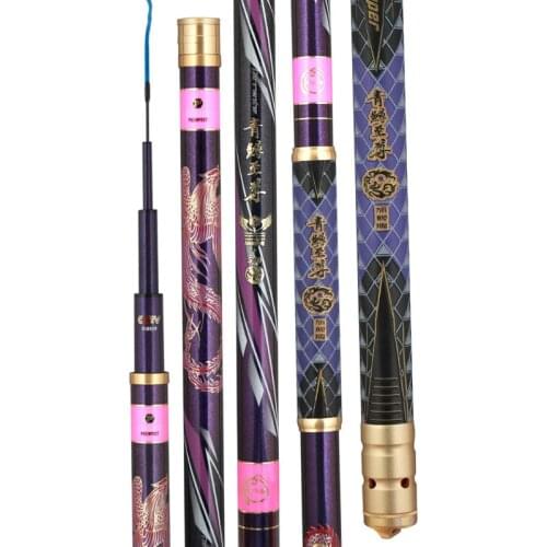 3.6m-10m Telescopic Fishing Rod Carbon Fiber Super Hard Blue Sturgeon Wedkarstwo Olta Spinning Sticks Hand Canne