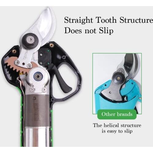 Cordless Electric Pruning Shears Pruner Secateur 30mm Max Cutting with 2 Lithium-ion Battery Garden Branch Cutter US Plug