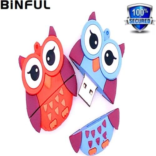 BiNFUL Owl Pen Drive USB 2.0 Usb Flash Drive High Quality Pendrive 4GB 8GB 16GB 32GB 64GB 128GB 256GB 512GB Flash Memory Card