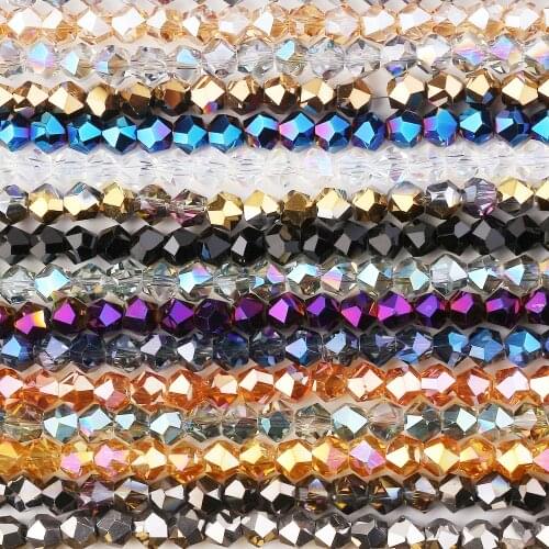 Natural Stone Beads 6/8mm Lampwork Glass Loose Beads Plated Crystal Jewelry Making Crafts Material DIY Needlework Accessories