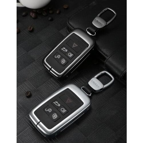 1 Set Luxury Aluminum Alloy Key Shell + Key Chain Protective Case Cover Skin Shell For 2018 Land Rover Range Discovery 4 Jaguar