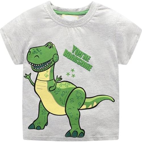 ZWF739 Kids character T-shirt Cartoon Boys T Shirts Costume Girls Tees Tops Clothing Children Summer Clothes Baby Shirt