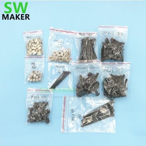OX CNC milling router machine DIY accessory parts Mechanical fasten screw washer nut full Kit M5 Tee nut/nylon lock nut set