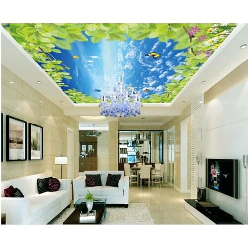 Custom wallpaper murals HD sky blue sky ceiling 3d wallpaper living room Home Decoration Non woven wallpaper ceiling