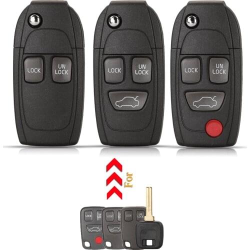 Kutery 2/3/4 Buttons Modified Flip Folding Remote Car Key Shell Case For Volvo XC70 XC90 V40 V50 V70 S60 S80