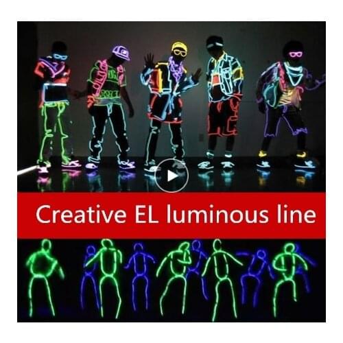 Creative EL luminous line Stage performance props Fluorescent dance props Night Matchmakers Luminous Clothes