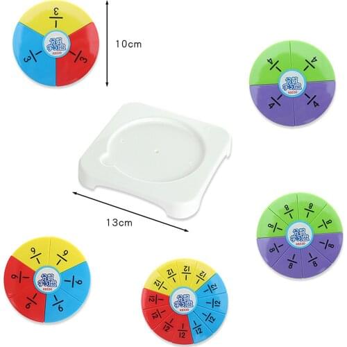 Circular Fractions Preschool Children Manipulators Puzzle Christmas Toy