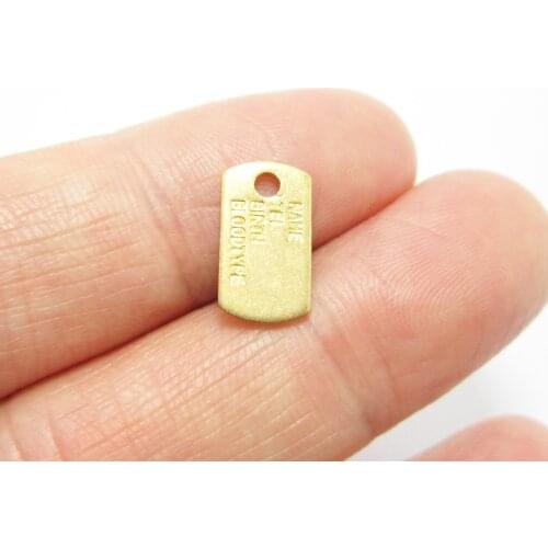 Brass charms 12.5x7x1mm Raw brass tags Personal info tags findings -20pcs R1164