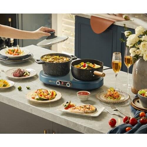 Multi-functional round high power double furnace household intelligent new energy saving induction cooker J03