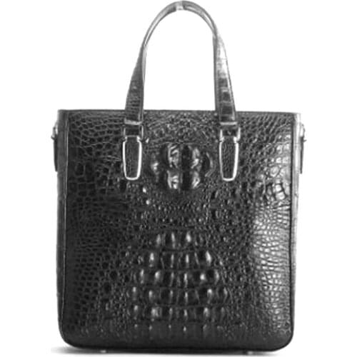 Ourui true crocodile skull male men briefcase black One shoulder handbag new men bag men handbag crocodile leather bag