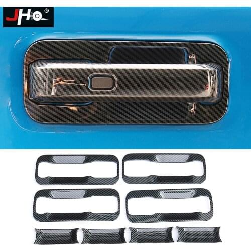 JHO ABS CARBON Grain Exterior Door Bowl Door Handle Overlay Cover Trim For Ford F150 2017-2020 Raptor 2018 2019 Car Accessories