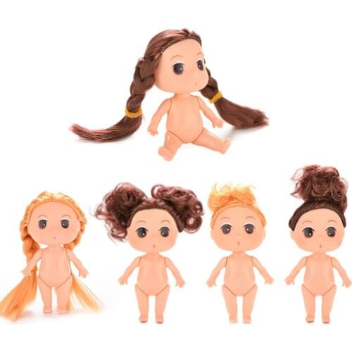 Novelty 9CM dress-up Ddung Dolls Toy Girl Brown Bun Hair Skirt Princess Confused Doll Christmas Wedding Gift Classic Toy