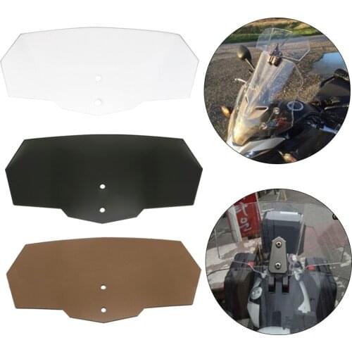 New Motorcycle Bikes Adjustable Clip On Windshield Extension Spoiler Windscreen Wind Deflector