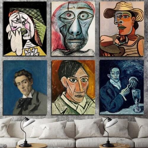 Pablo Picasso Wallpaper Abstract Canvas Painting Print Living Room Home Decoration Modern Wall Art Oil Painting Posters Pictures
