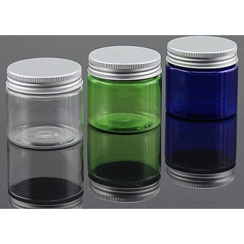 40PCS PET Plastic Jar With Aluminum lid Cosemtic Plastic Bottle Jar Cream bottle with Aluminum Cap Cosmetic Container 50ml 50g