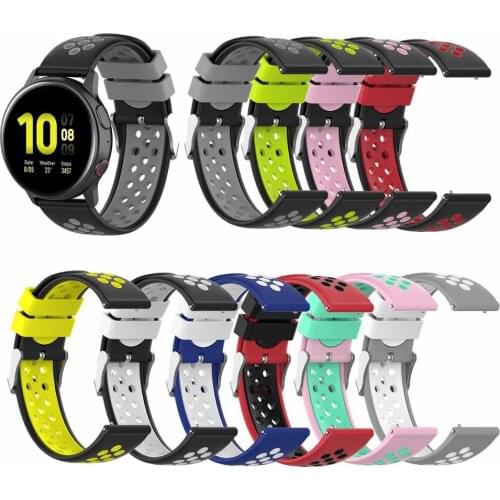 Silicone Band For Samsung Galaxy Watch 46mm 42mm Active 2 44mm 40mm Gear Sport S3 S2 Classic WristBand Strap Bracelet Watchband