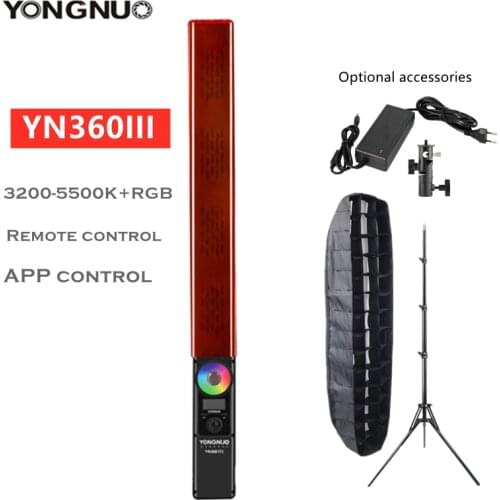 YONGNUO YN360 III YN360III Handheld LED Video Stick Light Adjusting Bi-color 3200-5500k RGB Fill Lamp For Makeup Vlog TikTok Ins