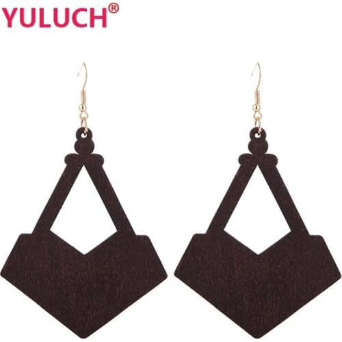 YULUCH Wooden Imitation Tools Popular Earrings for Fashion Women Ethnic Style Simple Jewelry Girl Earrings Gifts