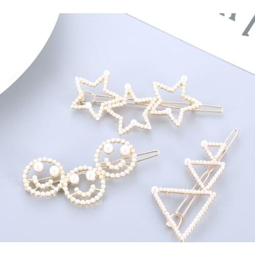 Korean Hollow Imitation Pearl Hairpin Net Red Girl Simple Back Hair Accessories Wedding Hairband Accessories