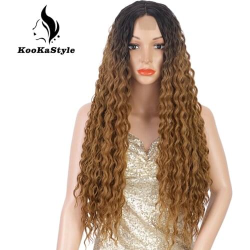 Synthetic Long Curly Wigs Afro Kinky Curly Wigs for Black Women Deep Wave Wigs Heat Resistant Half Hand Tied Cosplaly Wigs Party