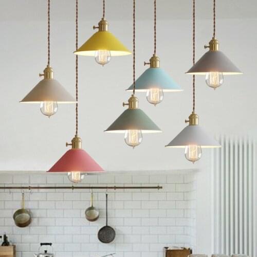 Macaron Modern LED pendant lights lamp bedside simple hanginglamp metal restaurant bar lighting fixtures kitchen home decor