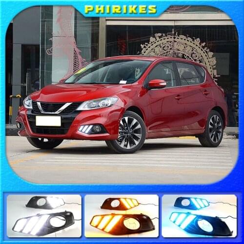 New upgraded version top quality led drl daytime running light with yellow turn signal for Nissan New Nissan Tiida Only 2017-18