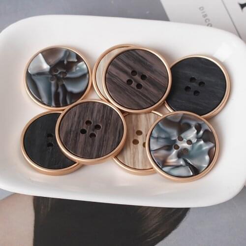 TQ 5pcs/lot high quality metal button bronze black coffee sewing button for jacket seweat overcoat garment accessories F4