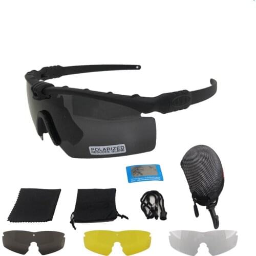 Outdoor Photochromic sunglasses 4 lens Ballistic Polarized goggles Protection Tactical Military glasses paintball shooting gafas