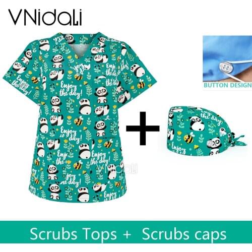 Women Scrubs Top V-Neck Women Uniforms Hospital Staff medical blouse Nursing Uniform for Male Female Shirt surgeon uniforms