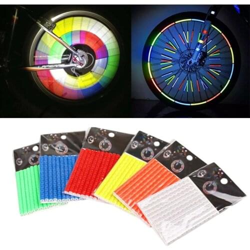 12Pcs bicycle light with reflector, reflective night rim, spoke clamp tube, safety warning light, bicycle bicycle bar, reflectiv