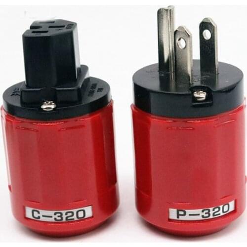 Hi-End Pair Gold plated US power cords power plug Hifi US Power Plug Audio Power Connector IEC Female Plug