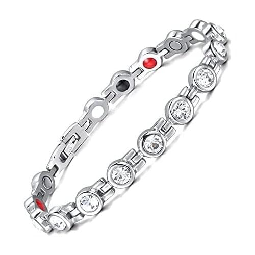 Wollet Stainless Steel Health Bracelet Magnetic Sports Energy Bracelet Decompression 4 in 1 Bracelet Womens Nightclub Jewelry