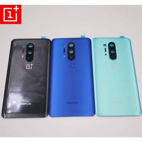 Oneplus 8 Pro Battery Back Cover Glass Rear Door Housing Replacement Case For One Plus 8pro With Camera Lens + Adhesive Sticker