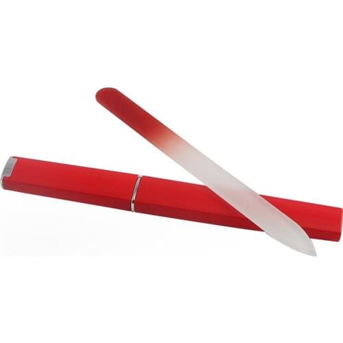 10 Colors CRYSTAL GLASS NAIL FILE 5 1/2" with Match Plastic Companion Case NF014