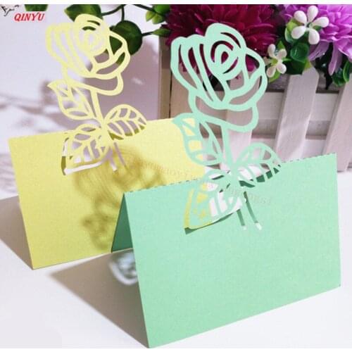 100/Pack Wedding Party Table Name Place Cards Favor Decor, Guest Seating Escort Name Cards for Wedding Party Decoration 5ZSH222